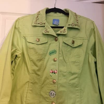 Wicked Movie Lime Green Denim Jacket Glinda Elphaba Ariana Grande - Thumbnail 9