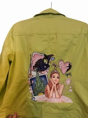 Wicked Movie Lime Green Denim Jacket Glinda Elphaba Ariana Grande