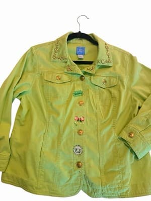 Wicked Movie Lime Green Denim Jacket Glinda Elphaba Ariana Grande - Thumbnail 2
