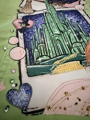 Wicked Movie Lime Green Denim Jacket Glinda Elphaba Ariana Grande - Thumbnail 4