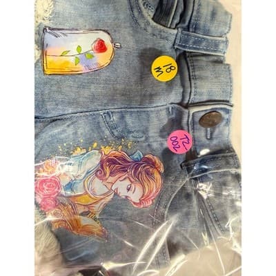 Garanimals Baby Girl Upstyled Beauty & The Beast Design Denim Shorts Size 18M - Thumbnail 12