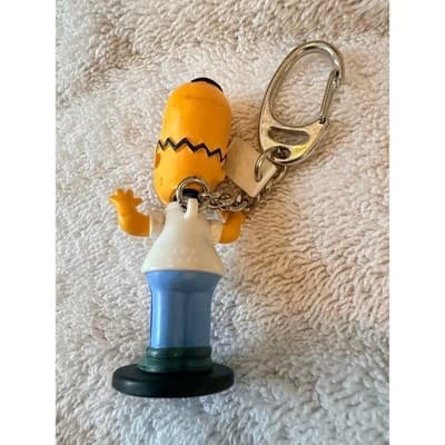 Vintage Homer Simpson Bobble Head Keychain Figure The Simpsons Cartoon Toy NWT - Thumbnail 3