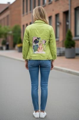 Wicked Movie Lime Green Denim Jacket Glinda Elphaba Ariana Grande - Thumbnail 7