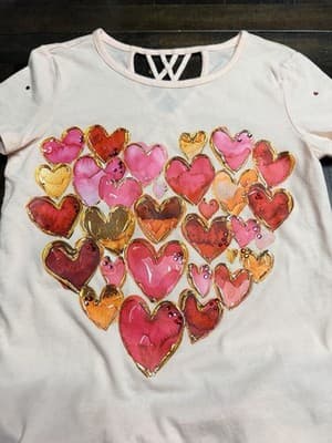 Custom Design Valentine Dress OOAK Girls Upstyled 1/1 Exclusive Hearts Embellish - Thumbnail 10