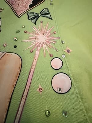Wicked Movie Lime Green Denim Jacket Glinda Elphaba Ariana Grande - Thumbnail 10