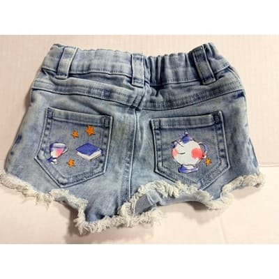 Garanimals Baby Girl Upstyled Beauty & The Beast Design Denim Shorts Size 18M - Thumbnail 5