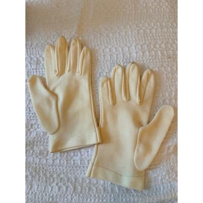 Vintage Cream Dress Gloves Women’s Scalloped Cuff Embroidered Bow Formal - Thumbnail 11
