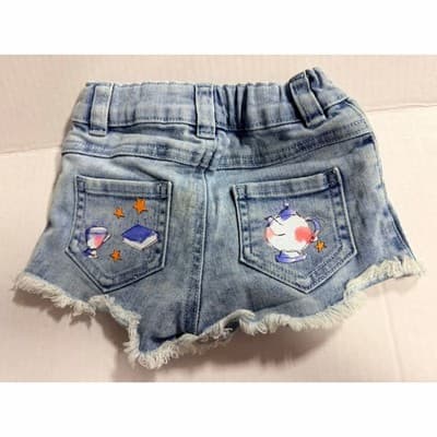 Garanimals Baby Girl Upstyled Beauty & The Beast Design Denim Shorts Size 18M - Thumbnail 2