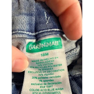 Garanimals Baby Girl Upstyled Beauty & The Beast Design Denim Shorts Size 18M - Thumbnail 9