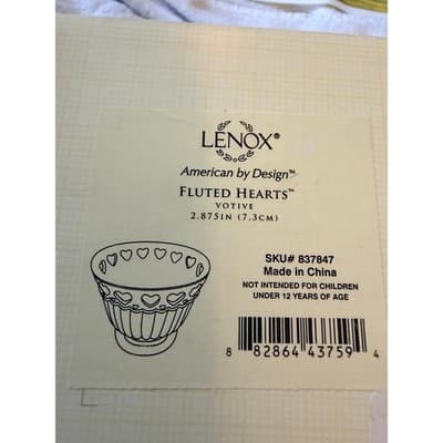 Lenox Ivory Porcelain Heart Cutout Votive Candle Holder Gold Accent IOB - Thumbnail 5