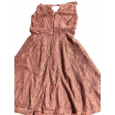 Altard State Lace Fit And Flare Keyhole Back Sleeveless Mini Dress Pink Small - Thumbnail 3