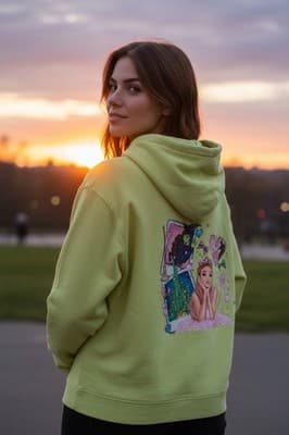 Wicked Musical Elphaba Glinda Graphic Zipper Hoodie Custom Design 1/1 Exclusive - Thumbnail 14