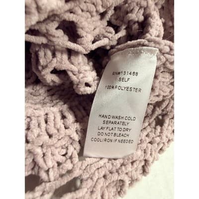 FATE Crochet Sweater Dusty Lilac Oversized BohoTop Pink Size Large Crew Neck - Thumbnail 10