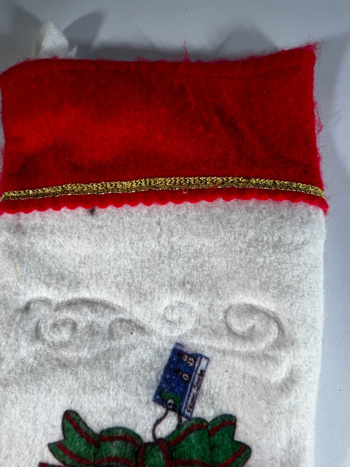 Vintage Felt Morehead Pet Puppy Dog Gift Christmas Stocking White - Thumbnail 6