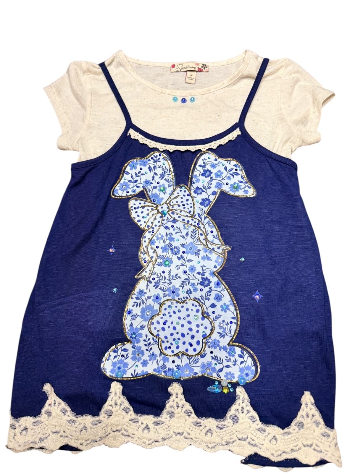 Custom Design Easter Dress OOAK Girls Size 5 Small Upstyled 1/1 Exclusive Unique - Thumbnail 2