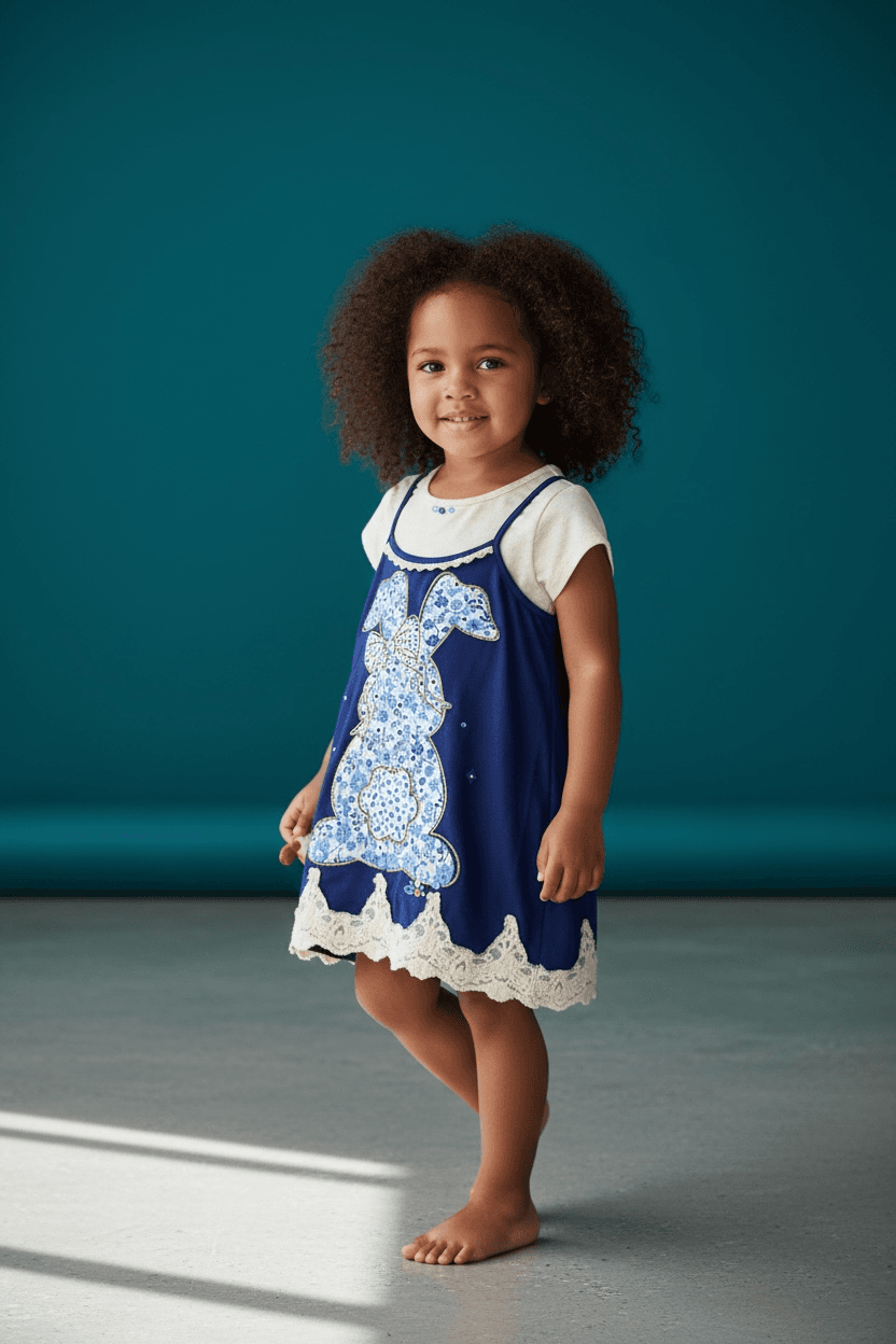 Custom Design Easter Dress OOAK Girls Size 5 Small Upstyled 1/1 Exclusive Unique - Thumbnail 3