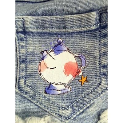 Garanimals Baby Girl Upstyled Beauty & The Beast Design Denim Shorts Size 18M - Thumbnail 14