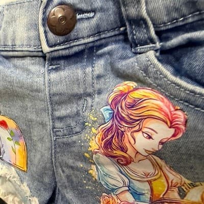 Garanimals Baby Girl Upstyled Beauty & The Beast Design Denim Shorts Size 18M - Thumbnail 3