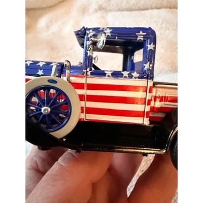 National Motor Museum Ford Model A Pickup Truck American Flag Diecast Car IOB - Thumbnail 15
