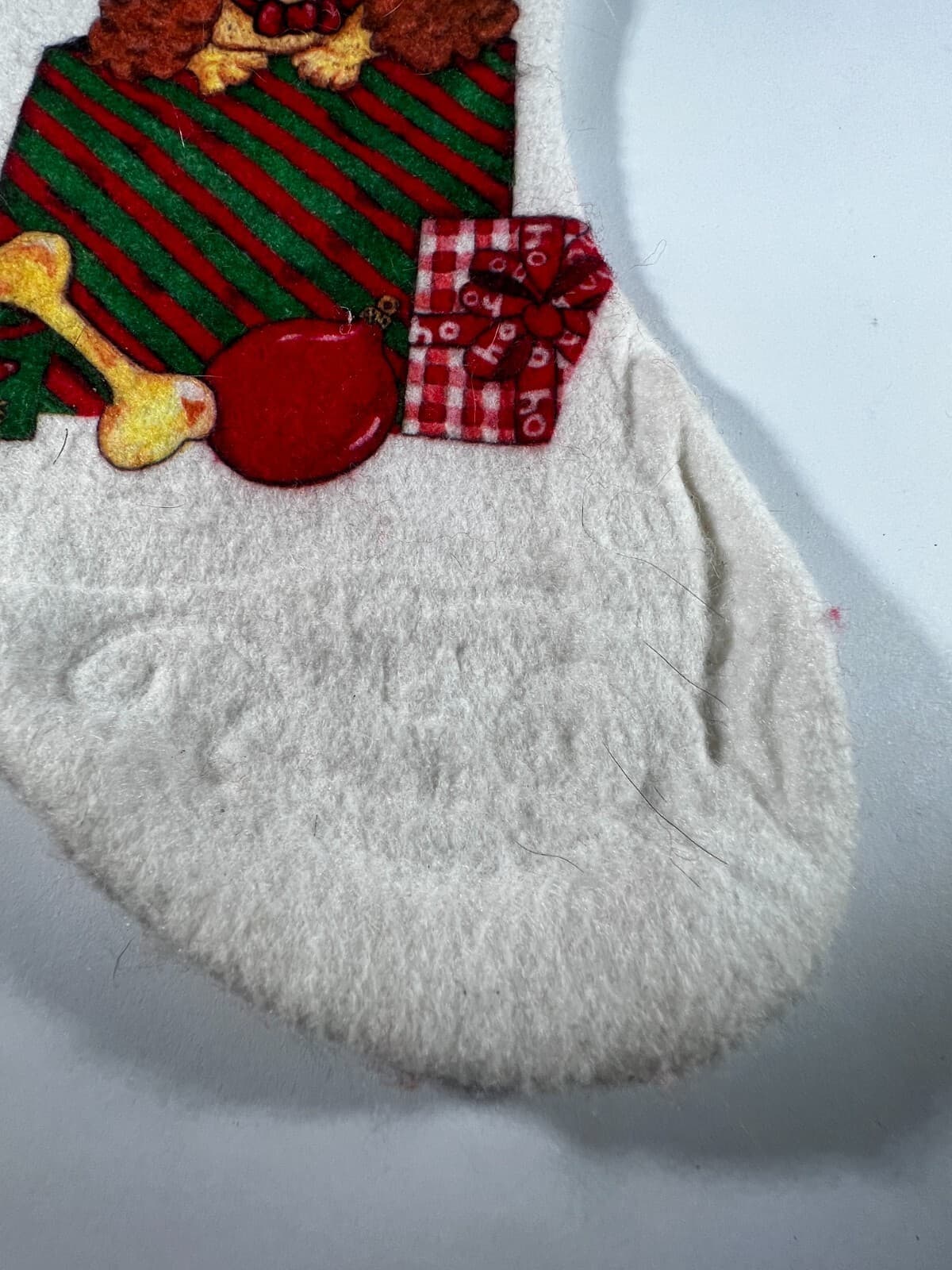 Vintage Felt Morehead Pet Puppy Dog Gift Christmas Stocking White - Thumbnail 8