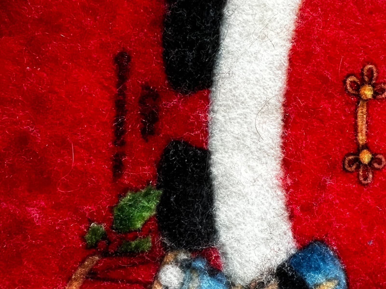 Vintage Morehead Christmas Stocking Felt Santa Claus Teddy Bear Toys Soldier Red - Thumbnail 4