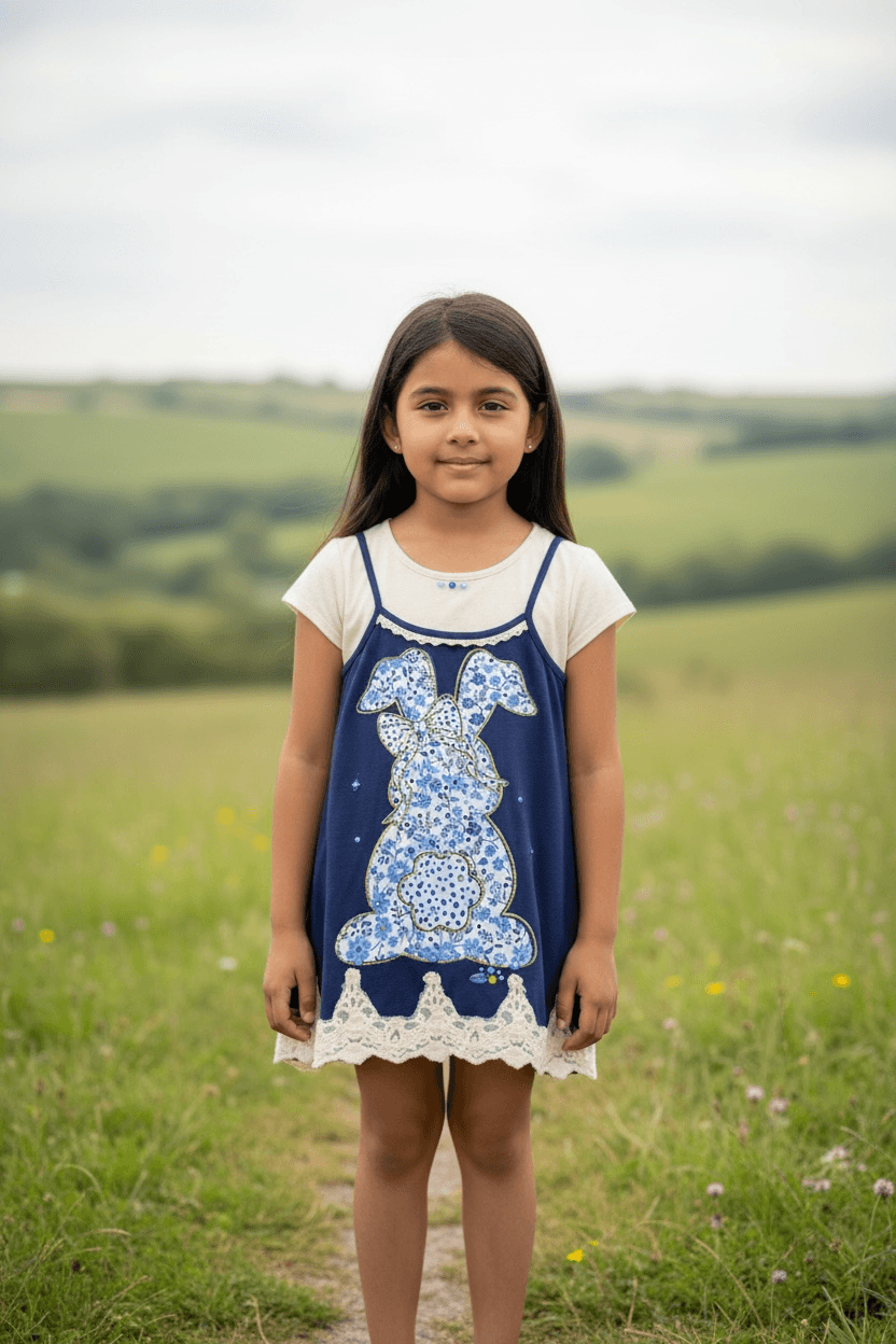 Custom Design Easter Dress OOAK Girls Size 5 Small Upstyled 1/1 Exclusive Unique - Thumbnail 4