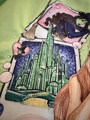 Wicked Movie Lime Green Denim Jacket Glinda Elphaba Ariana Grande - Thumbnail 21