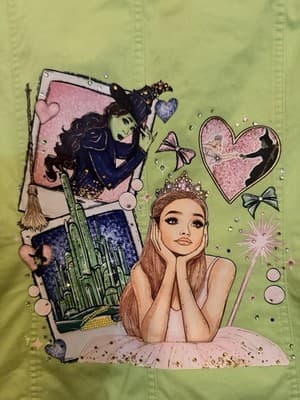 Wicked Movie Lime Green Denim Jacket Glinda Elphaba Ariana Grande - Thumbnail 23