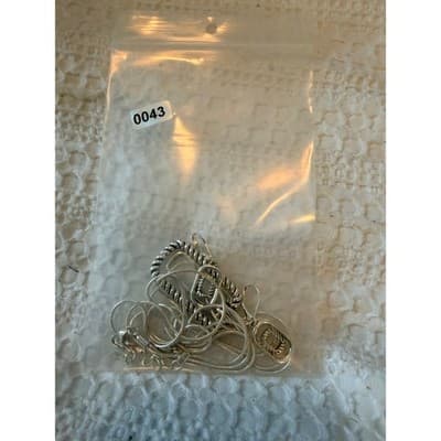 Silver Tone Triple Strand Necklace & Earrings Set Rectangle Pendant Jewelry - Thumbnail 22