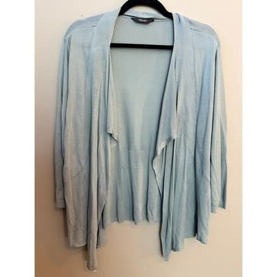 Simply Vera Wang Cardigan Open Front Lightweight Green Gray Women S
