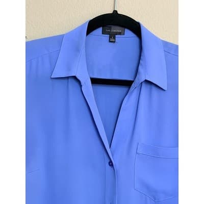 The Limited Button Down Blouse Women's Blue Long Sleeve Collared Top S NWOT - Thumbnail 5