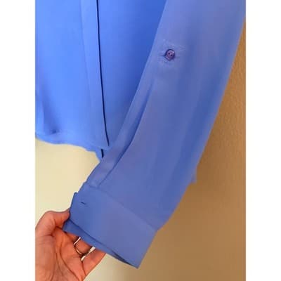 The Limited Button Down Blouse Women's Blue Long Sleeve Collared Top S NWOT - Thumbnail 12