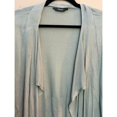 Simply Vera Wang Cardigan Open Front Lightweight Green Gray Women S - Thumbnail 2
