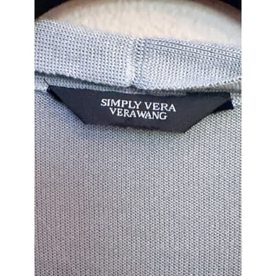 Simply Vera Wang Cardigan Open Front Lightweight Green Gray Women S - Thumbnail 4