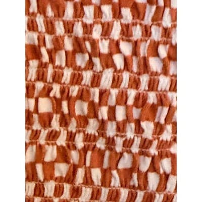 American Eagle Smocked Crop Top Women's Orange Stretch Short Sleeve Small NWT - Thumbnail 9