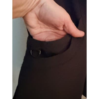 Elements Women's V Neckline Double Pocket Pull On Scrub Top Black Petite XL - Thumbnail 7