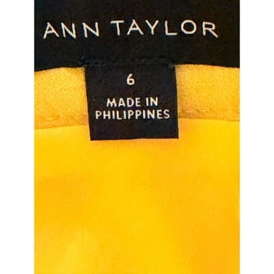 Anne Taylor Doubleweave Ruffle Hem Pencil Style Midi Skirt Yellow Size 6 - Thumbnail 5