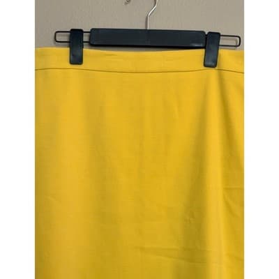 Anne Taylor Doubleweave Ruffle Hem Pencil Style Midi Skirt Yellow Size 6 - Thumbnail 6