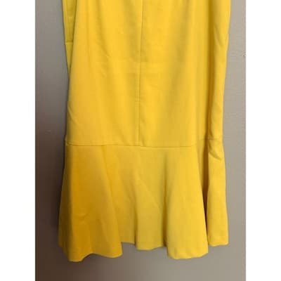 Anne Taylor Doubleweave Ruffle Hem Pencil Style Midi Skirt Yellow Size 6 - Thumbnail 13