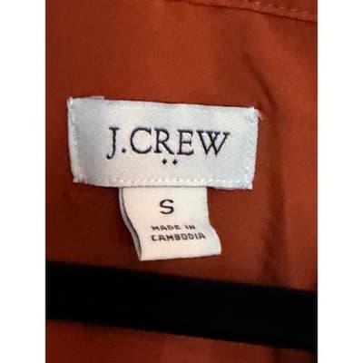 J Crew Women's V Neck Popover Button Front Sleeveless Top Orange Small NWOT - Thumbnail 6