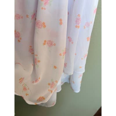 Altar’d State Floral Smocked Mini Dress White Pink Flutter Sleeve M NWOT - Thumbnail 14
