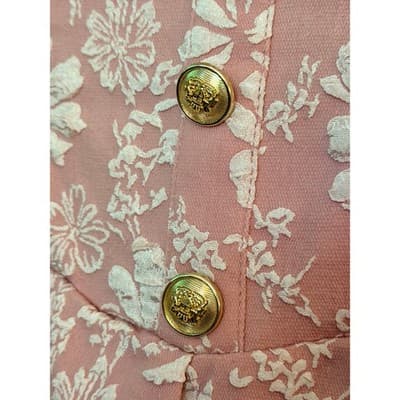 Shein Curve High Waist Jacquard Button Detail Floral Pattern Skirt Pink 2X NWOT - Thumbnail 7