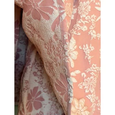 Shein Curve High Waist Jacquard Button Detail Floral Pattern Skirt Pink 2X NWOT - Thumbnail 11