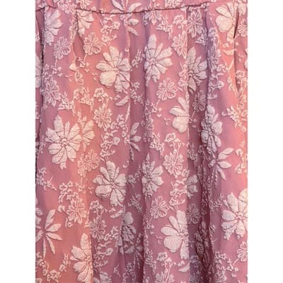 Shein Curve High Waist Jacquard Button Detail Floral Pattern Skirt Pink 2X NWOT - Thumbnail 17