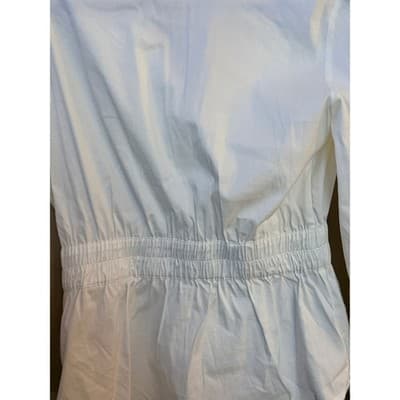 White House Black Market Tie-Waist Embroidered Poplin Shirt White XS NWOT - Thumbnail 15