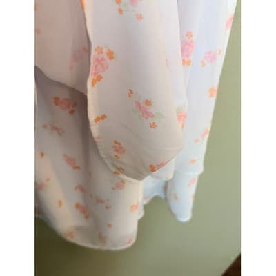 Altar’d State Floral Smocked Mini Dress White Pink Flutter Sleeve M NWOT - Thumbnail 15