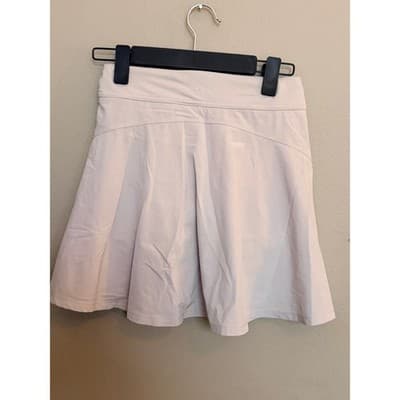 Athleta Girl High Rise Elastic Waistband Active Tennis Athletic Skirt White 12 - Thumbnail 10