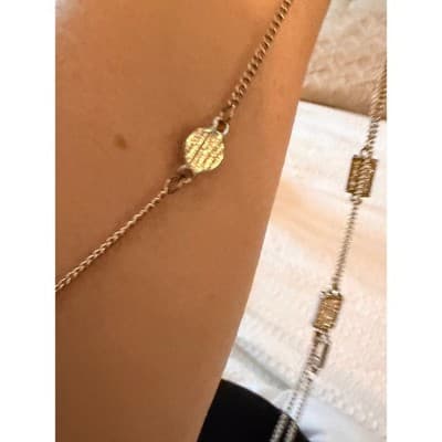 Silver Tone Layered Necklace Geometric Disc Chain Statement Fashion Jewelry - Thumbnail 15