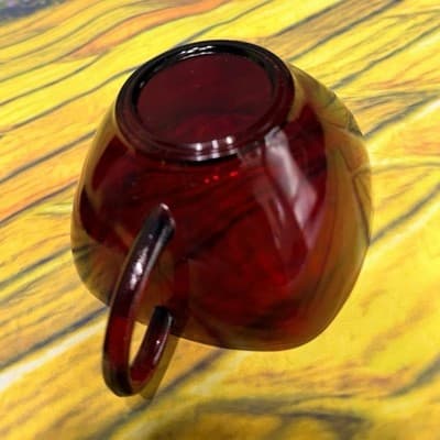 Vintage Fire King Ruby Red Charm 4 Pc Place Setting Plate Bowl Cup Saucer - Thumbnail 9