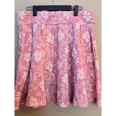 Shein Curve High Waist Jacquard Button Detail Floral Pattern Skirt Pink 2X NWOT - Thumbnail 16